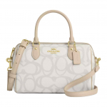 Coach Rowan Satchel 25 Metallikujutisega Logo Kaetud L&otilde;uend K&auml;ekott Keskmine Naiste k&auml;ekotid Elevandiluu CBM15-IMIVO Basic Set (Bag+Dust Bag)