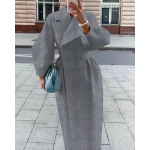 Naiste mood vabaaja &uuml;hev&auml;rviline printimine s&uuml;gistalv pikkade varrukatega POLO kaelusega jakid ja mantlid XXL hall v&auml;rv