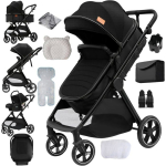 Poussette 3 en 1 multifonction b&eacute;b&eacute; avec landau, si&egrave;ge &eacute;volutif, capote solaire XXL, syst&egrave;me de voyage pliable confortable must