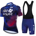 2026 FDJ Jalgrattas&auml;rgi Komplekt Meeste Suvine Jalgrattar&otilde;ivas Maanteejalgratta S&auml;rk &Uuml;likond L&uuml;hikeste Varrukatega MTB Jalgratta P&uuml;ksid Quick Dry Asian size-L black
