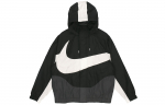 Nike Sportswear Swoosh Kapuutsiga Kootud Suure Logoga Jakk Must DD5968-010 XXL