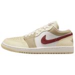 Air Jordan 1 Low Desert Khaki Red Sepia Naiste tossud Cream Summit-White Light-Khaki HV6530-100 38.5
