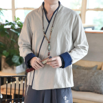 Suures suuruses meeste kimonokardigan Traditsiooniline Jaapani meeste yukata samurai riietus vabaaja harajuku kimonojoped T&auml;navar&otilde;ivad M aprikoosi