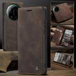 CaseMe Xiaomi 17 Ultra jaoks Luksuslik Retro Magnetiline Klapp PU Nahast Telefonikott Xiaomi 17 17Ultra jaoks Rahakott Telefonikate Coque Xiaomi 17 Ultra kohv