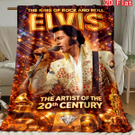 Elvis Presley Rock and Rolli Kuningas Flanellitekk, Retro Rokistaari Disainiga Hubane Viska-tekk 130cm x 150cm