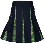 Kilts meestele, tarbekilt, 100% puuvillane teksap&uuml;kste h&uuml;briidkilt, moodne karbiga plisseeritud tartanist traditsiooniline meeste kilt XXXXL roheline