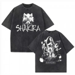 Suvemoe Shakira Maailmatuur Pesitud Puuvillane T-s&auml;rk Vintage Unisex &Uuml;mmarguse kaelusega L&uuml;hikeste varrukatega Topp Streetwear Hip Hop S