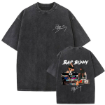 Pestud Vintage Rapper Bad Bunny Debi Tirar Mas Fotos DTMF T-s&auml;rk Meeste Hip Hop Moes&auml;rgid Vabaaja Suur L&uuml;hikeste Varrukatega M gray