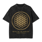 BMTH Bring Me The Horizon Albumi Plakat Graafiline Prindiga Pesitud T-s&auml;rk Meestele Naistele Vintage YK Mood Puuvillane T-s&auml;rk &Uuml;le suuruse L&otilde;tv Pealmine osa 2XL beige