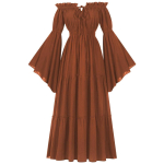 Kleit Strapless Keskaegne Kleit Retro Kleit Maxi Pikk Kleit Palee Stiilis Naiste Kleit &Uuml;he &otilde;laga Laieneva Varrukaga V&ouml;&ouml;ga Kleit XXL pruun
