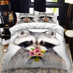 Loomaaia tekikottide komplekt King Queen suurus Loom metsas Multikas illustratsioon L&otilde;vi Panda Lastele T&uuml;druk Poiss Pol&uuml;ester Voodipesu komplekt EU single(135x200cm)