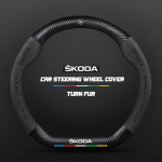 UINR6 38CM sobib Skoda Octavia Rapid Kodiaq Kamiq KAROQ s&uuml;sinikkiust seemisnahast autojuhtimispuldi katte tarvikud gray