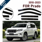 Aknakate Toyota Prado FJ150 2009-2023 jaoks | 4 tk Vihmakate Tuuledeflektor | Auto Ilmakaitse Tarvik must