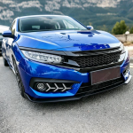 Honda Civic X FC FK 10. p&otilde;lvkonna jaoks 2016 2017 2018 2019 2020 2021 Auto Esispoileri Splitteri Huule Kerekaunistuse Modifikatsioonikomplekt matt must v&auml;rv