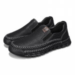 Uued K&auml;sit&ouml;&ouml;na Valmistatud Nahast Meeste Kingad Vabaaja Mugavad Meeste Mokassiinid Slip-On Nahast Kingad Meeste Korterid Kuum M&uuml;&uuml;k V&auml;litingimustes K&otilde;ndimiseks 38 must