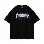 2016 Suvi Thrasher Skateboard Magazine Kirjatr&uuml;kiga T-s&auml;rk Mehed Naised &Uuml;le suurusega Puuvillane L&uuml;hikeste varrukatega Vabaaja Streetwear T-s&auml;rk Top M must