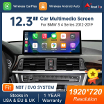 RoadTop 12.3 Juhtmevaba CarPlay Linux Multimeediaekraan BMW 3. ja 4. seeriale F30 F31 F32 F33 F34 F36 2012-2018 Android Auto Airplay 12.3" Series 3 4 - EVO - LHD 2 g 2 g