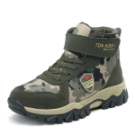 Laste talvised matkasaapad Poistele T&uuml;drukutele Kamuflaažiga V&auml;lisjalan&otilde;ud TPR Tald Hingav L&otilde;uend K&otilde;rge S&auml;&auml;rega Sporditossud Size 36, Insole Length 22.9 cm kamuflaažiroheline v&auml;rv