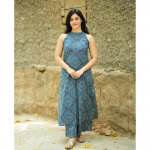 Naiste varrukateta Kurta Palazzo komplekt India Bollywood vabaaja riietus Kurti n&ouml;&ouml;riga komplekt L-40