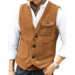 Meeste Vintage Tweed Vabaaja &Uuml;likonna Vest &Auml;ri H&auml;rrasmees &Uuml;hev&auml;rviline Vest XS