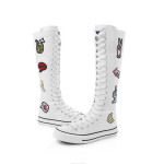 Pikad l&otilde;uendkingad naiste vabaajajalatsid tossud kleebis k&otilde;rged saapad naiste saapad lukuga mitmek&uuml;lgsed trendikad Size 34 flat heel valge