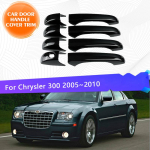 Kroomitud auto uksek&auml;epideme katte trimm Chrysler 300 300C 2005~2010 kriimustuskindla komplekti kroomitud v&auml;lisosade jaoks Metallic Blcak 4pcs