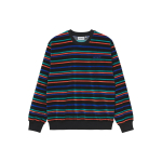 Carhartt WIP SS22 Triibuline &Uuml;mmarguse kaelusega Pusa Meeste pusa Must I030075-0TD-XX XL