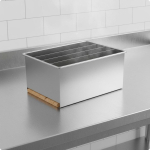 Roostevabast terasest suure mahutavusega hoiukast, kergesti puhastatav, s&ouml;&ouml;kla, kokkade, hotelli k&ouml;&ouml;gi jaoks, 3 sektsiooniga 4-grid without Lid