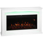 Elektriline kamin 1000W/2000W, Dekoratiivne v&otilde;ltskamin, Leegiefekt 5 reguleeritava heleduse tasemega, 121x25x77cm, Valge 121 x 25 x 77 cm