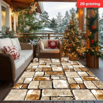 VIKAMA Rustikaalne 3D Kivit&ouml;&ouml;ga V&auml;limatt Libisemisvastane Plekikindel Terrassi, R&otilde;du, Magamistoa Dekoratsioonimatt Alfombra 100cm x 150cm