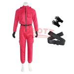 T&auml;iskasvanute Kalmaari M&auml;ngu Kost&uuml;&uuml;m Valvur Cosplay Kombinesoon Riietus Teismelised Treening&uuml;likond Kapuutsiga Tunked V&ouml;&ouml; Kindad Maski Komplekt Halloween L red
