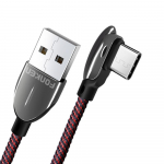 FONKEN 90-kraadine C-t&uuml;&uuml;pi kaabel Kiirlaadimine USB C Bend M&auml;ngu laadimiskaabel Nailonist k&uuml;&uuml;narnukk andmejuhe 0.6M
