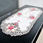 Ovaalne Country Style Lilletikandiga Pitsiline Laudlina Lauamattide Dekoor 40*85cm