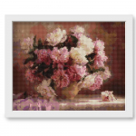 Huacani roosa pojengi teemantmosaiik kodukaunistus 3D-maalimine kivikestega t&auml;isruudu teemanttikandid pulmakingid Full Square 20*30 cm