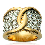 Bague Plaqu&eacute; Or 'D&eacute;esse' blanc dor&eacute; - 15 mm 56 kuld