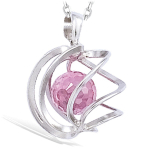 Les Tr&eacute;sors De Lily [G5627] - Pendentif Argent 'Alchimie' rose argent&eacute; (rhodi&eacute;) - 15 mm Heleroosa