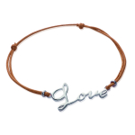 Les Tr&eacute;sors De Lily [I8053] - Bracelet Argent 'Love' camel - 25x10 mm pruun