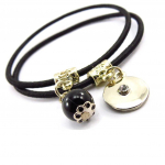 Les Tr&eacute;sors De Lily [J6856] - Bracelet fantaisie 'Chor&eacute;graphie' noir dor&eacute; must