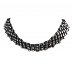 Les Tr&eacute;sors De Lily [P4847] - Designer Choker 'Sissi' valge must - 1,8 cm must