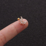1 tk Kuldne H&otilde;be Roos Kuld V&auml;rvi Leht Tsirkoon K&otilde;hre Stud Helix Piercing Tragus Stud Conch K&otilde;rvar&otilde;ngas 1 kuld