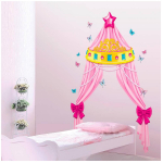 Les Tr&eacute;sors De Lily [Q2428] &ndash; hiiglaslik kleebis  Princess  (printsessi voodi) - 160x70 cm Heleroosa