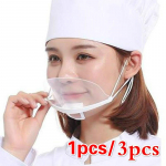 L&auml;bipaistev Mask Catering Eriline Kokktoit Uduvastane Hotell Plastik&ouml;&ouml;k Restoran Naeratus 1pcs