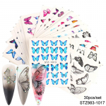 30 tk Butterfly Transfer Water Nail Art Kleebised Liuguri Komplekt V&auml;rviline lilleline manik&uuml;&uuml;ri kleebised Nail Art Decor