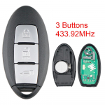 433,92MHz FSK 3 nupuga nutikas auto kaugjuhtimisv&otilde;ti koos 4A kiibiga NISSAN Qashqai X-Traili jaoks 3 Buttons