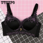 Naiste vestiga Push Up rinnahoidja Full Cup Seksikad pitsist rinnahoidjad naistele Bralette, plusssuuruses &otilde;mblusteta 40C must