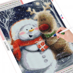 5D teemantmaaling lumememm hirv t&auml;ispuur ruudukujuline ristpistes teemanttikandid maastik j&otilde;ulukaunistus Full Round (20X30CM)