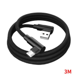 90-kraadise nurgaga pistik sasipuntravaba mikro-USB-t&uuml;&uuml;pi C telefonikaabel kiirlaadija laadija nailonjuhtme juhe 3M Micro USB