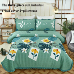 Kahepoolne voodikate padjakristall, samet voodikate Kolmeosaline tepitud voodilina padjap&uuml;&uuml;ri komplekt 200*230cm blue