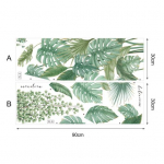 2 tk Tropical Monstera Leaf kleepuv seinakleebis elutoa taust roheline