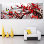 DIY maalimine Teemantristpistega ploomi&otilde;ied, kristalllilled mosaiikpildid n&auml;put&ouml;&ouml; kingitused Full Round 20x60CM